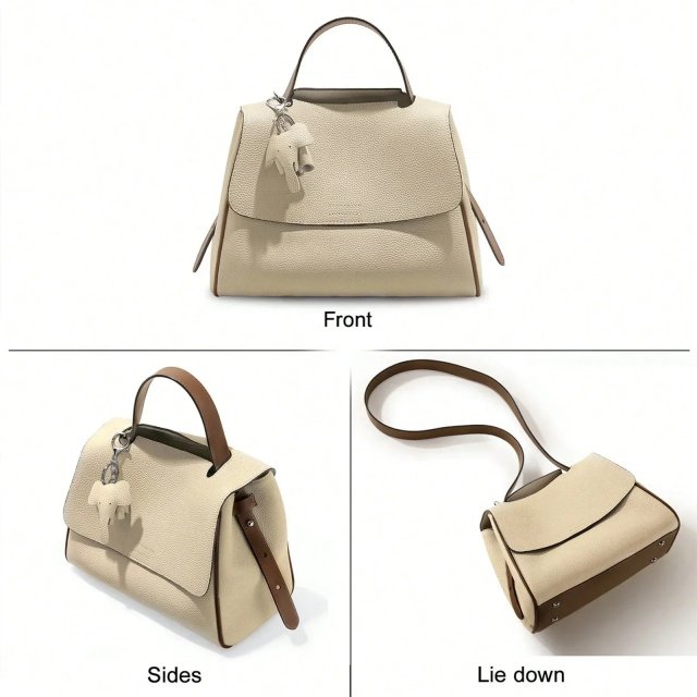 Genuine Leather Crossbody Tote Bag for Women – Versatile Fashion Satchel Purse - Image 6