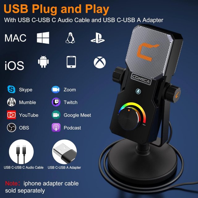 RGB USB Condenser Microphone for Streaming, Recording, Gaming & Studio - Image 5