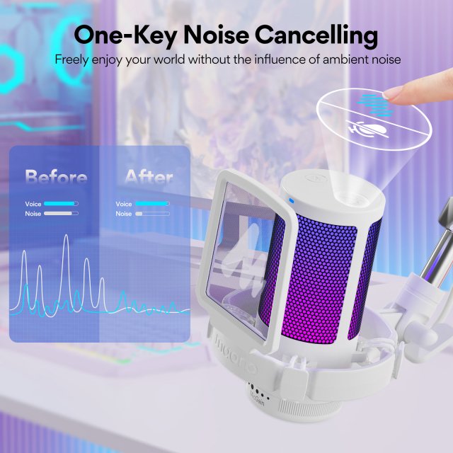 RGB USB Gaming Microphone with Noise Canceling & One-Touch Mute - Image 3