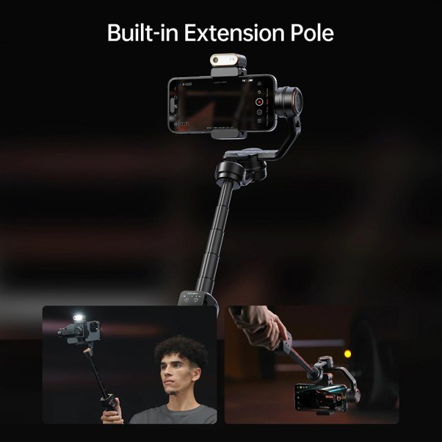 3-Axis Smartphone Gimbal with AI Face Tracking and Built-In Selfie Stick - Image 6