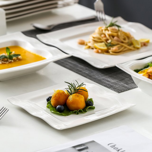 28-Piece Square Porcelain Dinnerware Set - Image 3