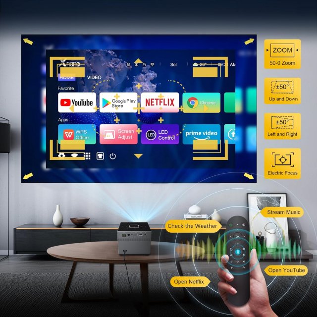 Mini 4K Portable Home Theater Projector with WiFi & Bluetooth - Image 3