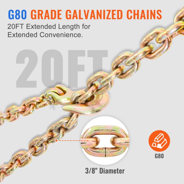Heavy-Duty Ratchet Chain Binder Set - Image 3