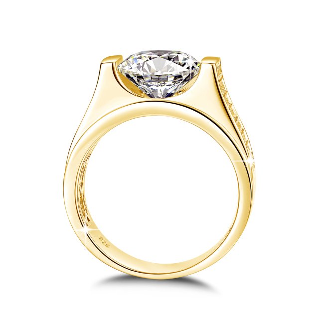 10mm 4ct Moissanite Men’s Gold Ring with Certificate – Chunky Hip Hop Wedding Jewelry - Image 6