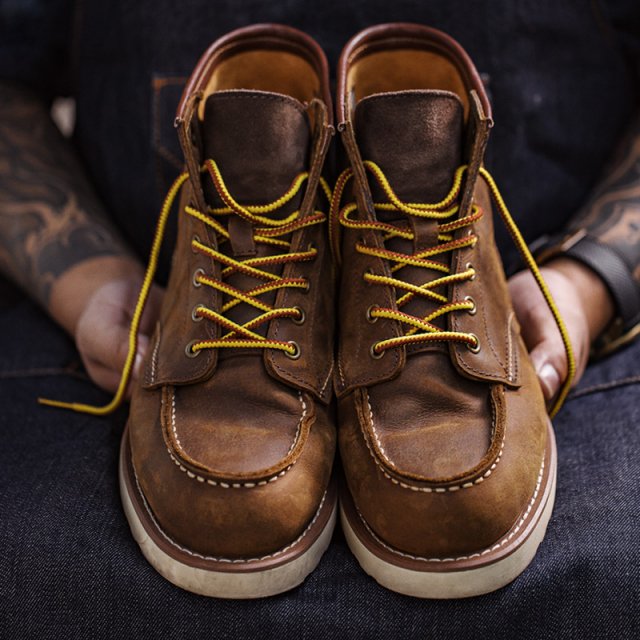 Men’s Vintage Leather Work Boots - Image 4