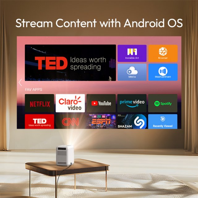 4K Smart Mini Projector with Auto Focus, WiFi & Home Theater Display - Image 5