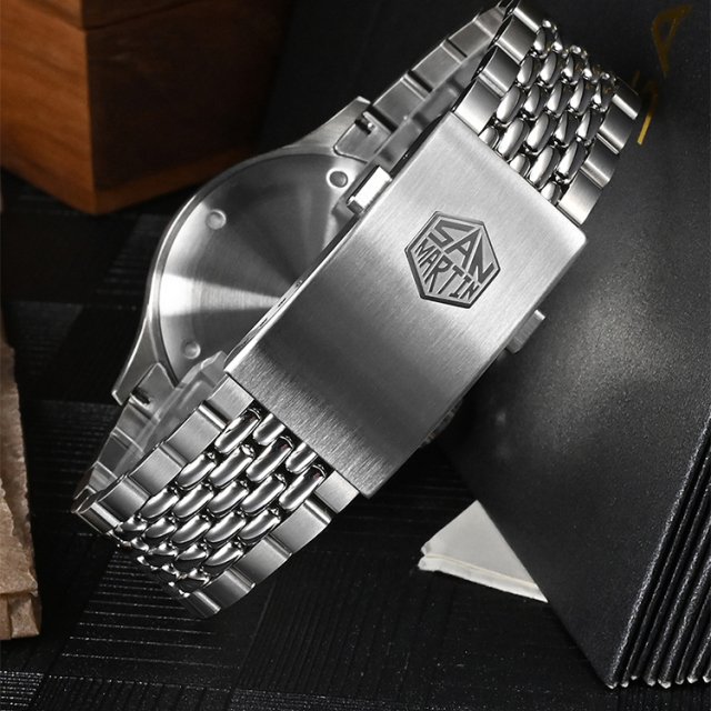38.5mm Men's Chronograph Pilot Watch - Luxury Mechanical Manual Sapphire Flieger Watch - Image 5