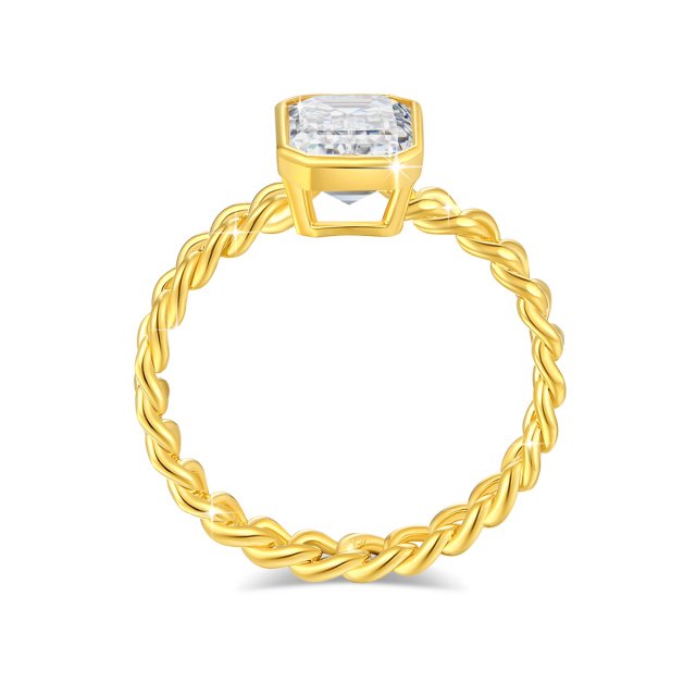 14K Gold Emerald Cut Moissanite Ring 2ct AU585 Luxury Wedding Jewelry for Women - Image 7