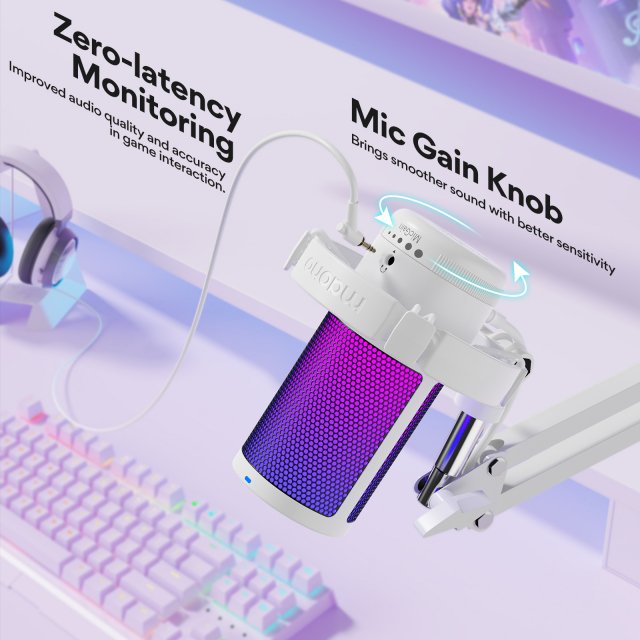 RGB USB Gaming Microphone with Noise Canceling & One-Touch Mute - Image 5