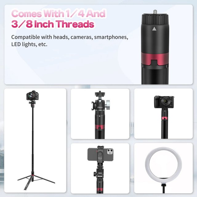 59" Portable Aluminum Tripod Stand - Image 3