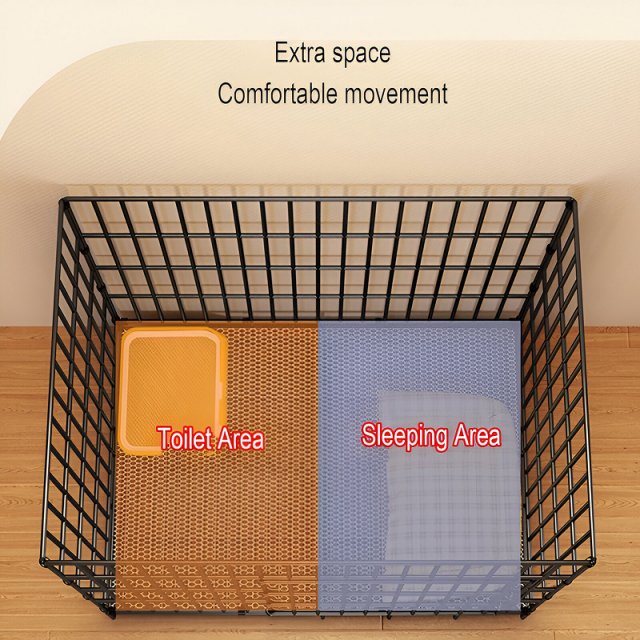 Foldable Indoor Dog Cage with Toilet Tray for Small and Medium Pets - Image 5