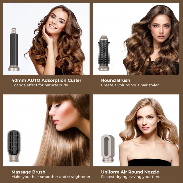 Professional Hair Dryer 5 In 1 Hair Styler Hot Air Comb - Image 8
