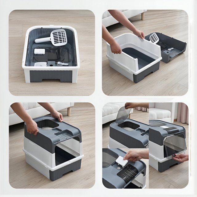 Large Capacity Fully Enclosed Cat Litter Box Deodorant - Image 3