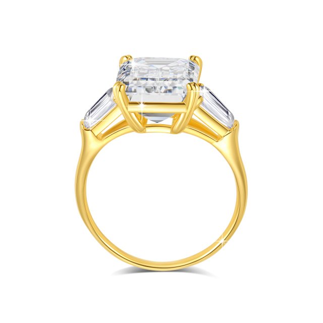 14K Gold Emerald Cut Moissanite Ring 4ct for Women Engagement Wedding Band - Image 7