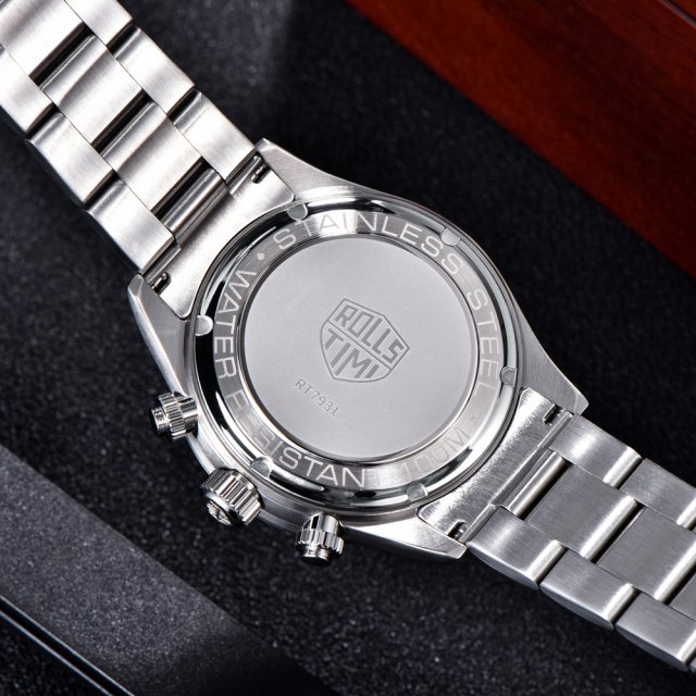 Luxury Men's Sports Chronograph Quartz Watch – Stainless Steel, 100M Waterproof - Image 4