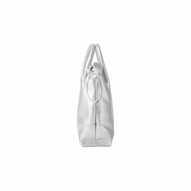 Silver Moonlight Split Leather Hobo Evening Bag - Image 5