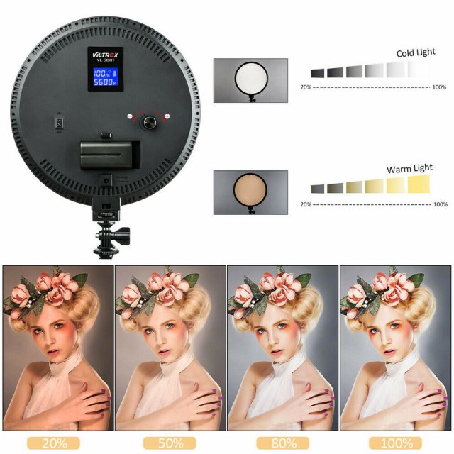 25W Dimmable LED Fill Light for Camera & Studio Photography with LCD Display - Image 3