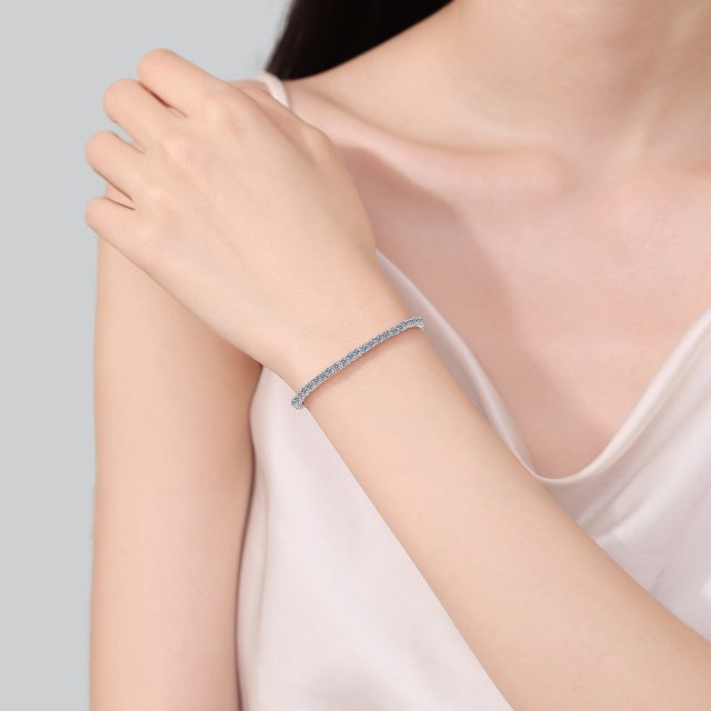 5.4ct Moissanite 925 Silver Champagne Gold Bracelet for Women - Image 4