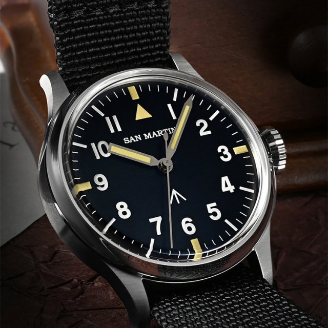 Men's Automatic Pilot Watch with Nylon Strap and Sapphire Glass - 38.5mm Military Style - Image 4