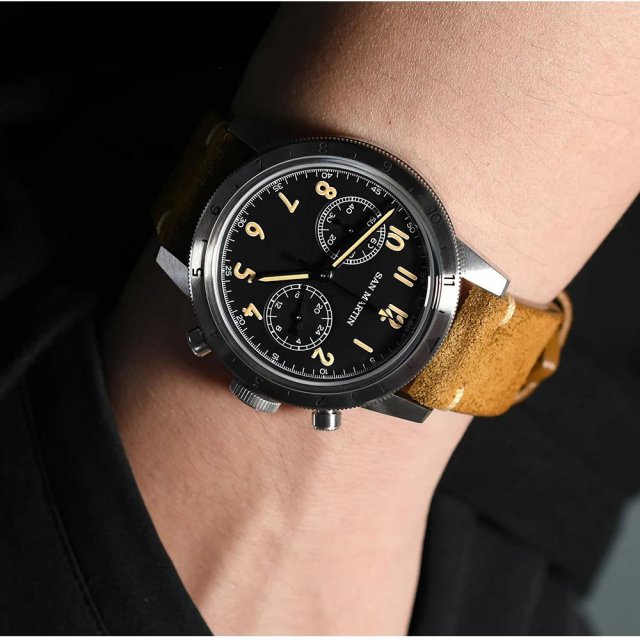 Retro Pilot Chronograph Quartz Watch - Image 3