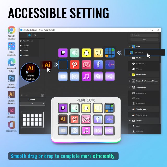 15-Key LCD Macro Stream Controller with RGB Lighting for Live Streaming & Editing - Image 4