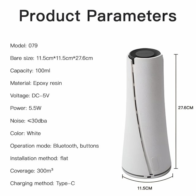 Rechargeable Bluetooth Aromatherapy Diffuser – 100ML, Quiet & Stylish - Image 7