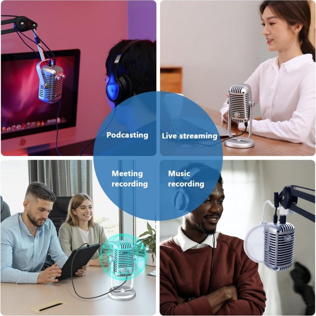 USB Desktop Microphone for Podcasting, Streaming, Recording & Online Meetings - Image 8