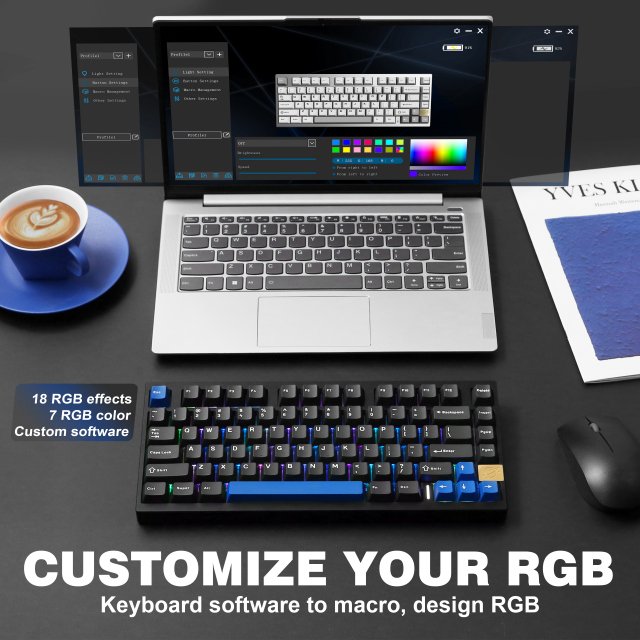 75% Aluminum Mechanical Gaming Keyboard - Hot Swappable, Wireless & Wired - Image 4