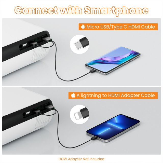 Portable 1080P Bluetooth Projector with Hi-Fi Speaker for Outdoor & Indoor Use - Image 2