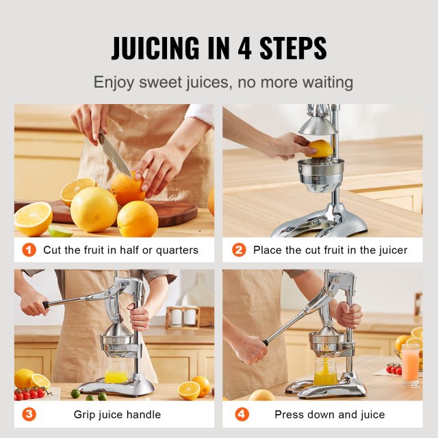 Manual Citrus Juicer Press – Heavy-Duty Stainless Steel Hand Fruit Squeezer - Image 5