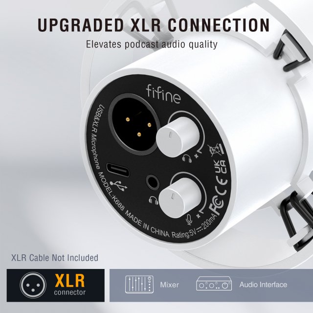 USB/XLR Dynamic Microphone with Gain Control, Real-Time Monitoring & Mute - Image 3