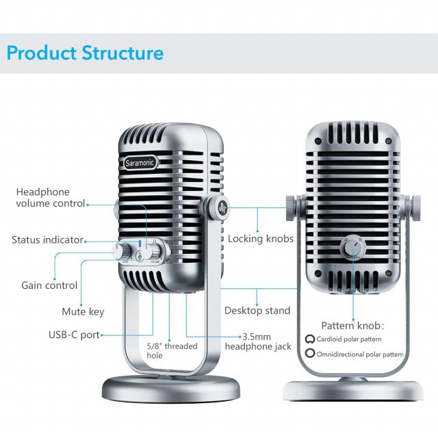 USB Desktop Microphone for Podcasting, Streaming, Recording & Online Meetings - Image 4