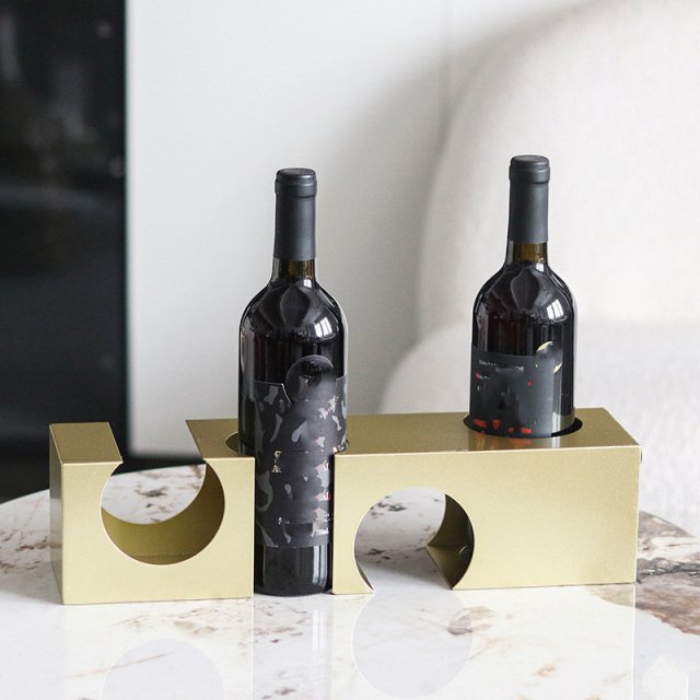 Modern Metal Geometric Wine Rack - Image 4