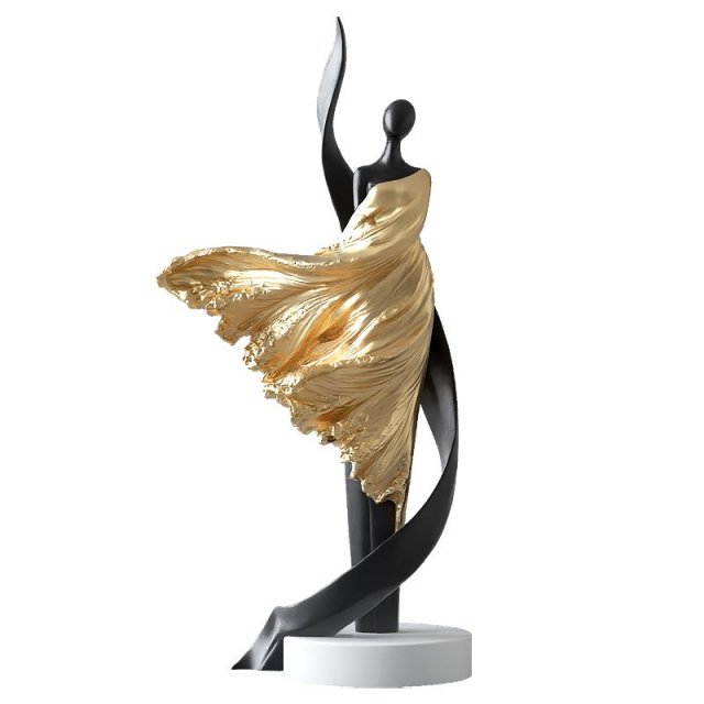 Modern Resin Dancing Woman Statue – Elegant Desktop Figurine for Home & Office - Image 5
