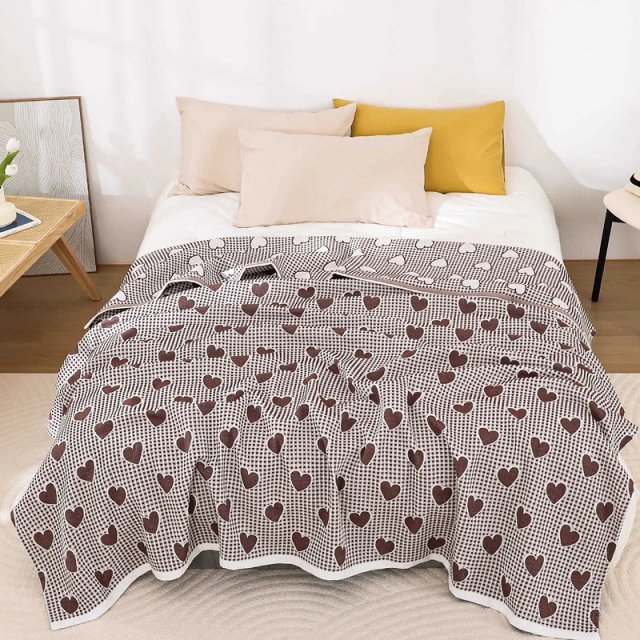 Waffle Heart Cotton Blanket - Image 3
