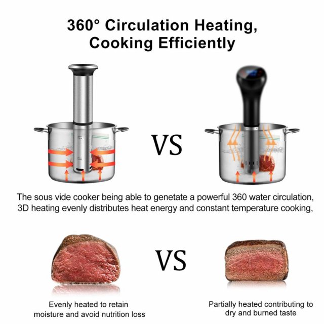 Stainless Steel Sous Vide Cooker 1200W IPX7 Waterproof Digital Immersion Circulator - Image 5