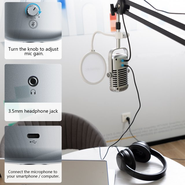 USB Condenser Microphone for Streaming, Podcasting & Studio Recording - Image 4