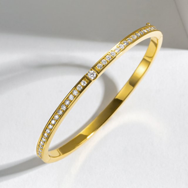3mm Moissanite Tennis Bracelet for Women in 925 Sterling Silver with Gold Finish - Image 5