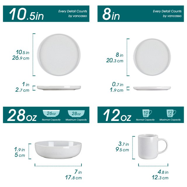 16-Piece Stoneware Dinnerware Set with Mugs, Plates & Bowls – Elegant Ceramic Dishware - Image 7