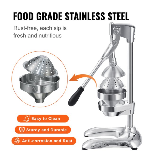 Manual Citrus Juicer Press – Heavy-Duty Stainless Steel Hand Fruit Squeezer - Image 4