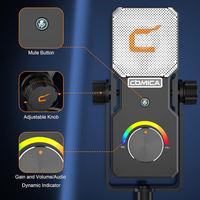 RGB USB Condenser Microphone for Streaming, Recording, Gaming & Studio - Image 4
