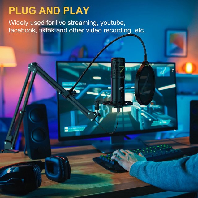 USB Gaming Microphone Kit with Arm Stand - Image 3