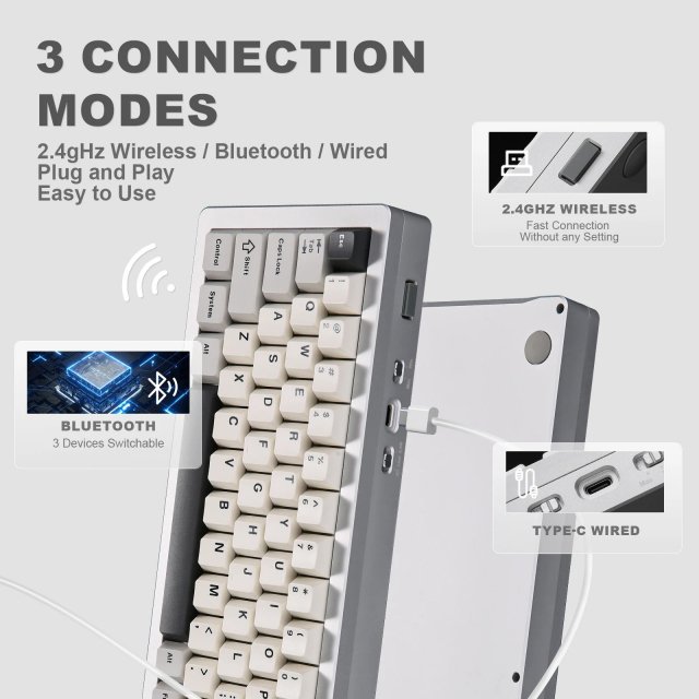 Hot Swap 71-Key Wireless Mechanical Gaming Keyboard - Image 5
