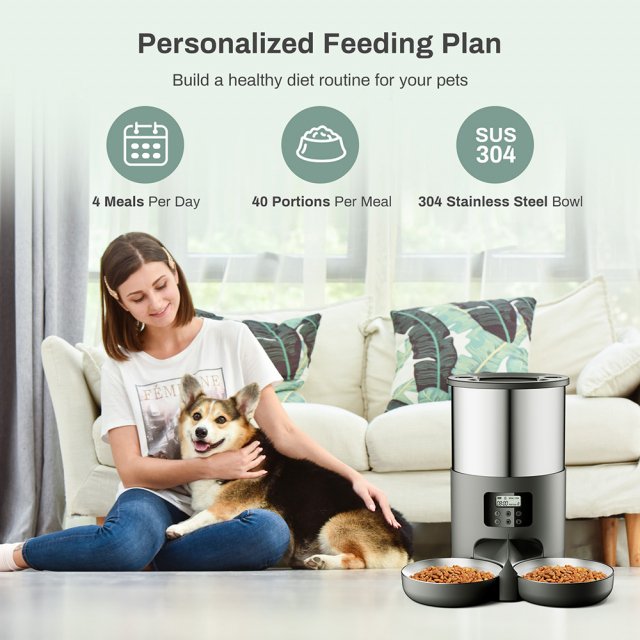 Smart 4L Automatic Pet Feeder with Stainless Steel Bowl for Cats & Dogs - Image 6