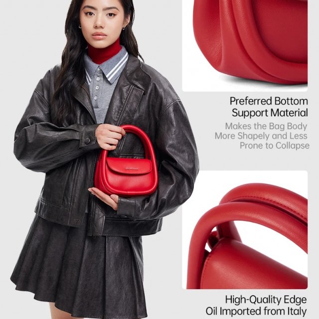 Elegant Red Square Shoulder Bag - Image 3