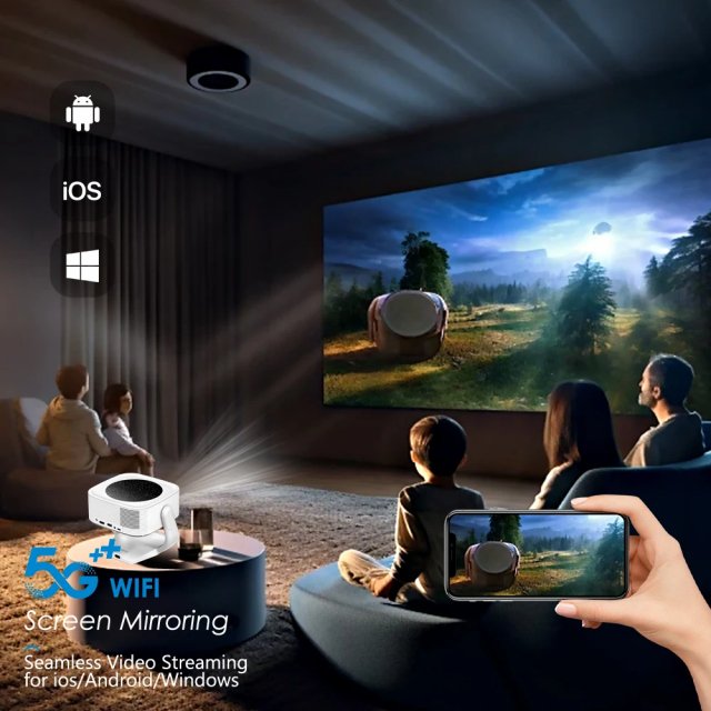 Portable 4K HD WiFi LED Home Theater Projector with Android 13 - Image 5