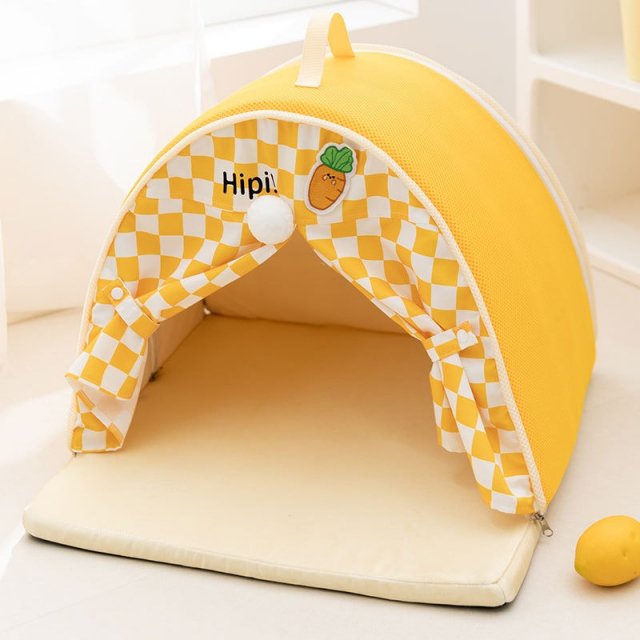 Cozy Tent Bed with Mat for Small Dogs and Cats – Soft Pet Basket Kennel - Image 5