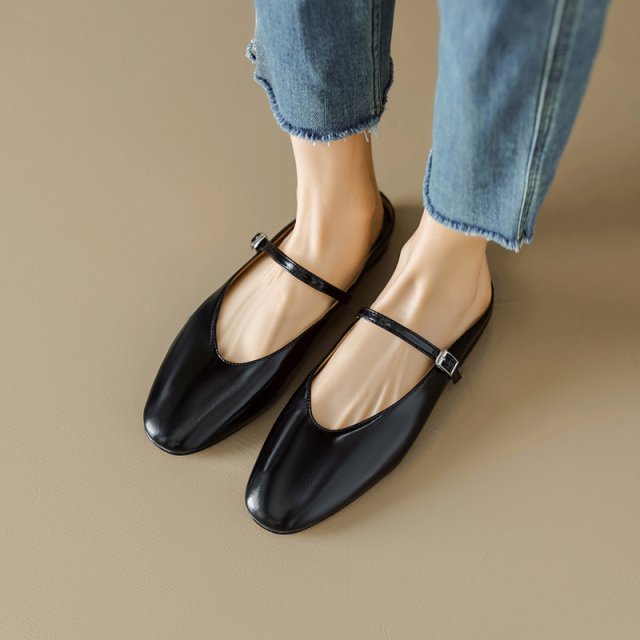 Women's Genuine Leather Flat Mules - Image 6