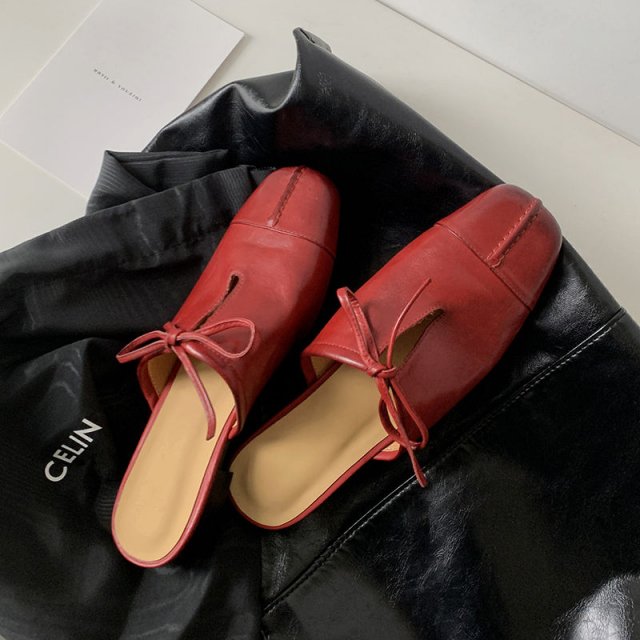 Genuine Leather Summer Mules for Women – Square Toe Lace-Up Sandals - Image 6