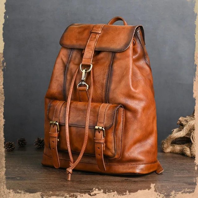 Anti-Theft Genuine Leather Laptop Backpack - Image 3